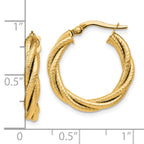 14K Twisted Triple Twist Hoop Earrings