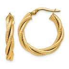 14K Twisted Triple Twist Hoop Earrings