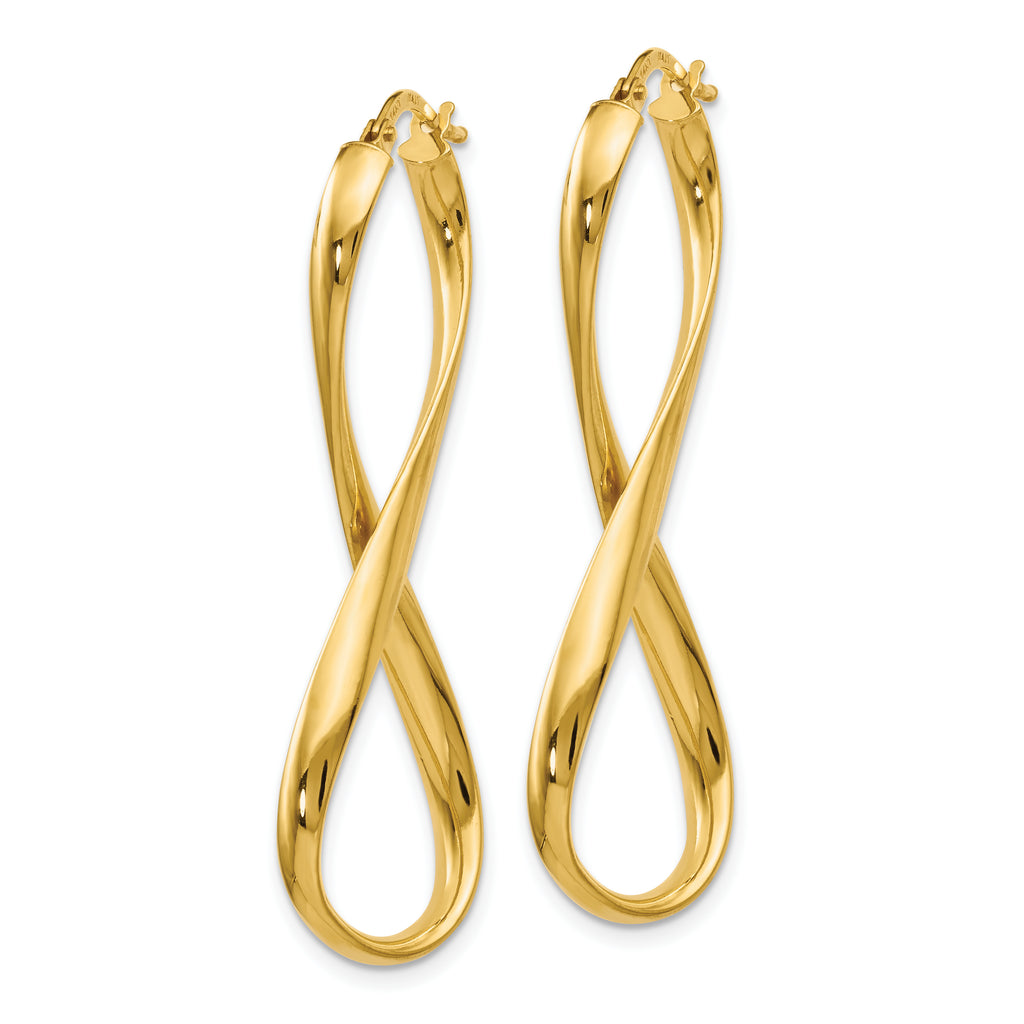 14K Polished Infinity Hoop Earrings