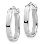 14K White Gold Polished U-Shape Hoop Earrings