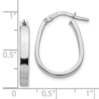 14K White Gold Polished U-Shape Hoop Earrings