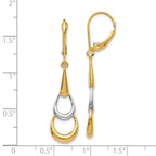 14K Two-tone Polished Leverback Earrings