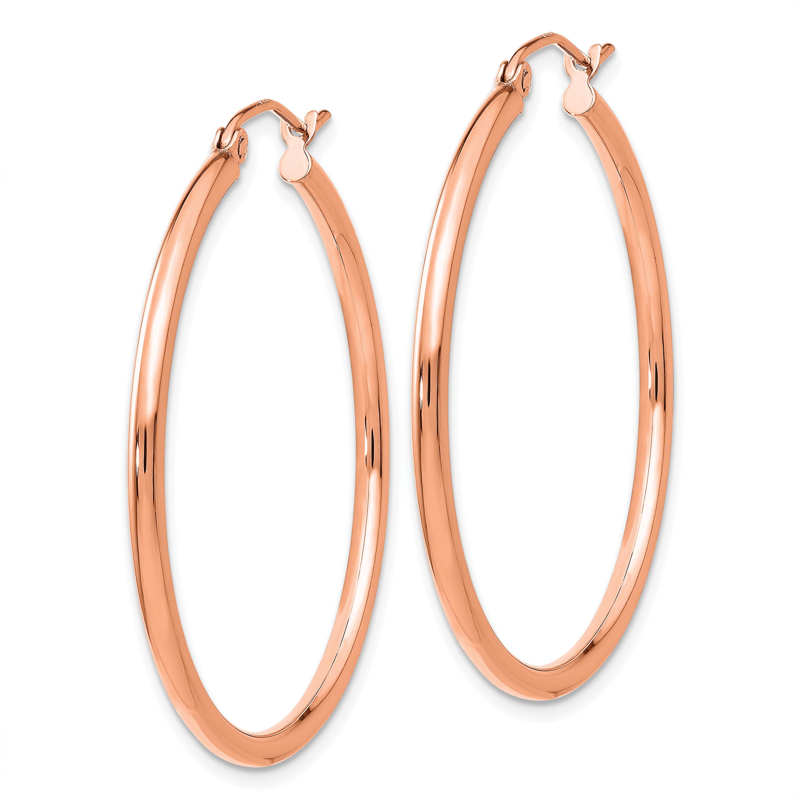 14k Rose Gold Polished 2x35mm Polished Hoop Earrings Secondary image