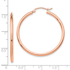 14k Rose Gold Polished 2x35mm Polished Hoop Earrings