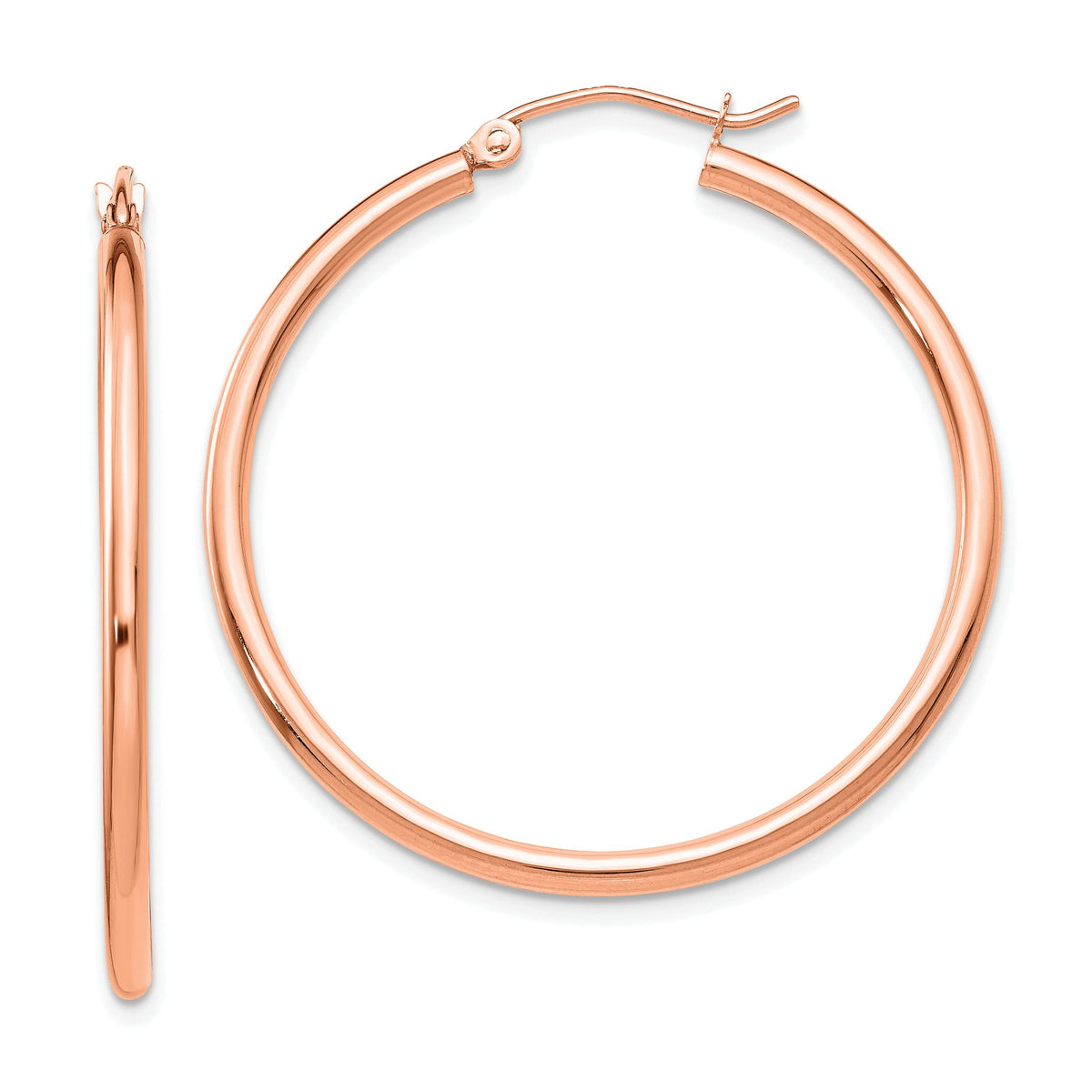 Hoop Earrings in 14K Rose Gold, 35mm - Sophia Jewelers Main image