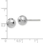 14K White Gold Polished Faceted Post Earrings