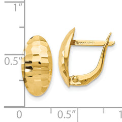 14K Polished and Hammered Hinged Post Earrings