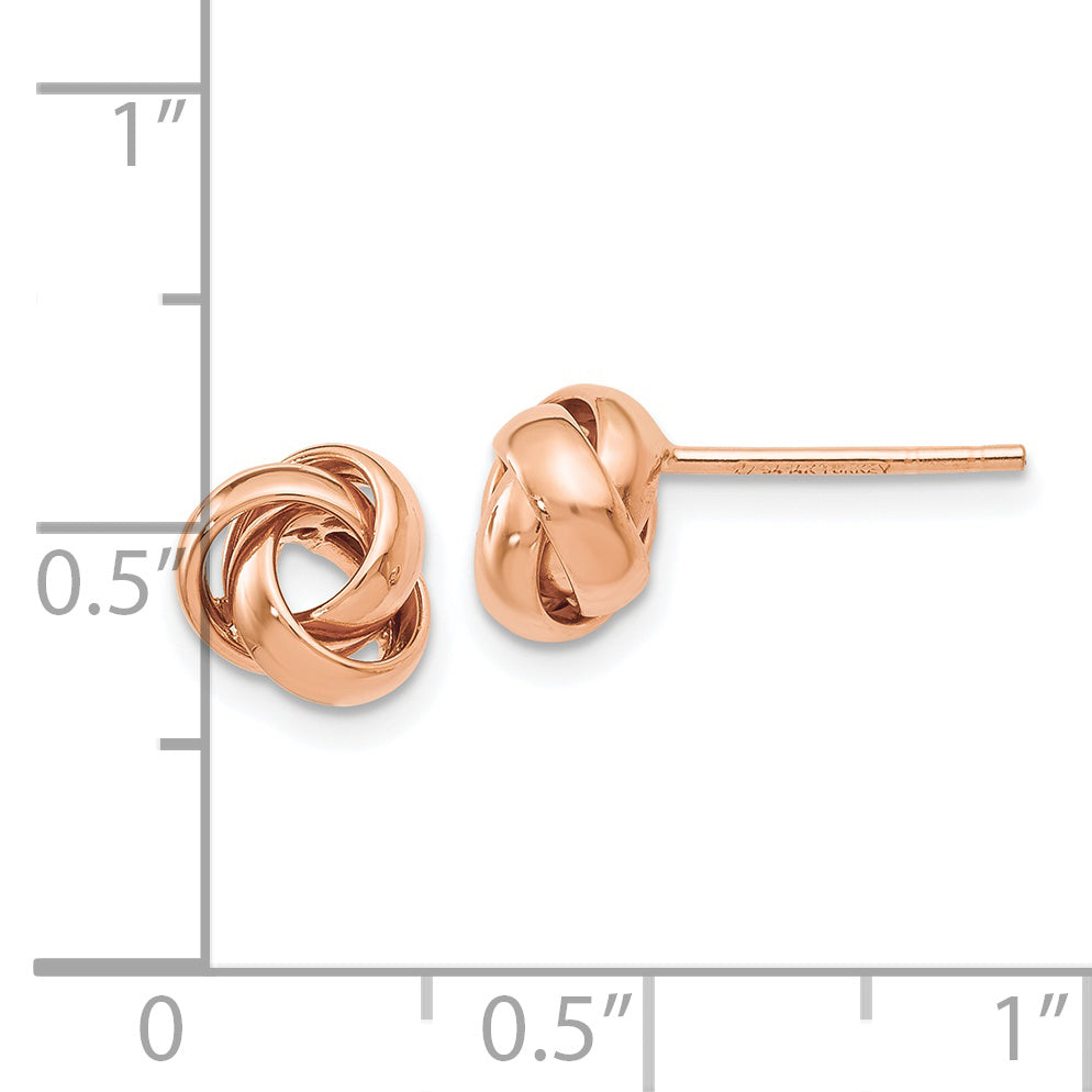 14K Rose Gold Polished Post Earrings