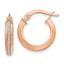 14K Rose Gold Polished Glimmer Infused Hoop Earrings
