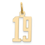 14k Small Elongated Number 19 Charm