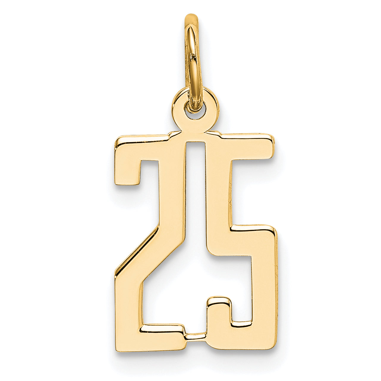 14K Gold Polished Small Elongated Charm Laser-Cut for Elegant Styling Secondary image