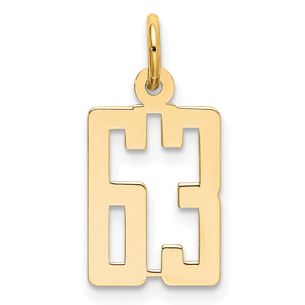 Elongated Laser-Cut Small Yellow Charm in 14K Yellow Gold - Sophia Jewelers