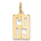 14k Small Elongated Number 69 Charm