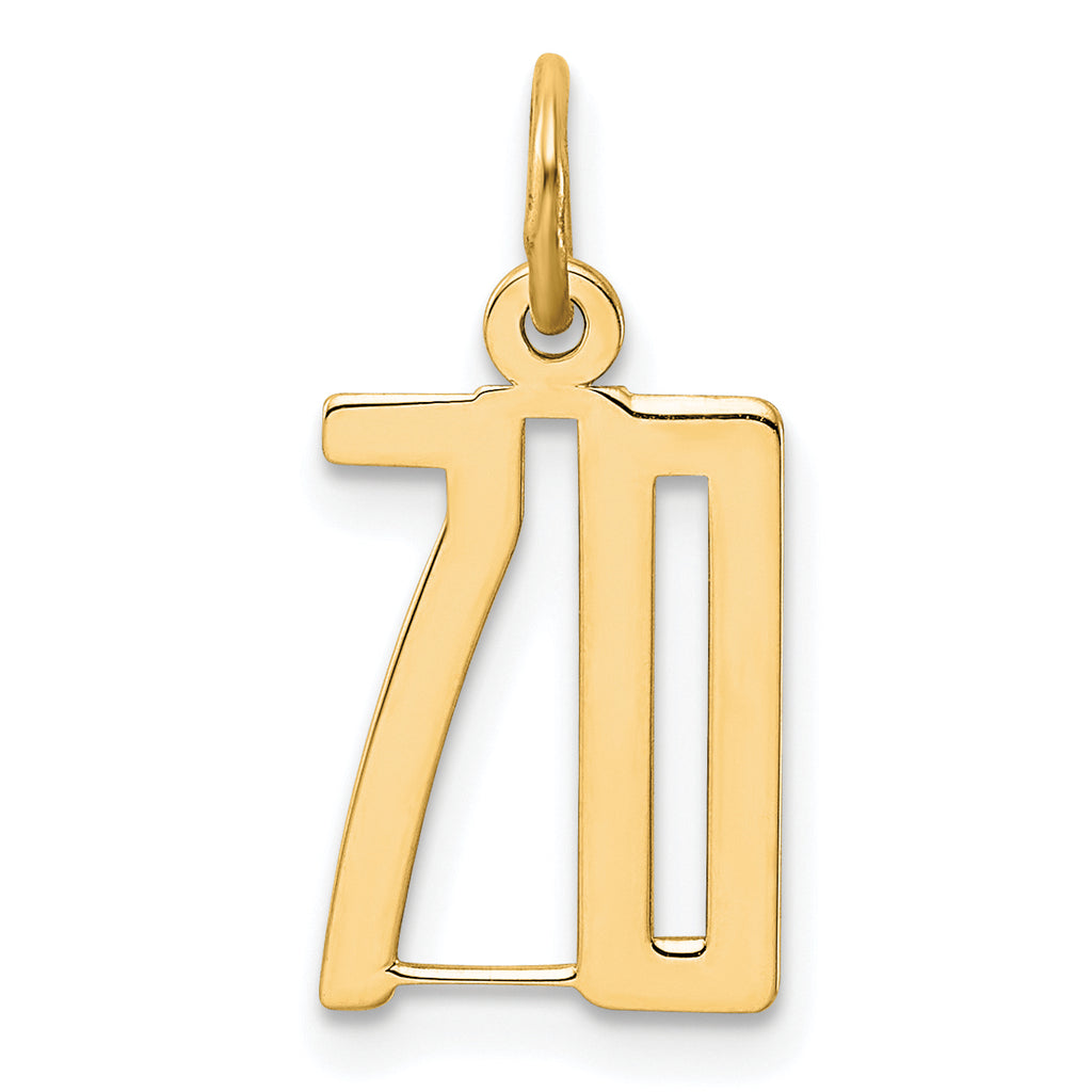 Elongated Charm in 14K Yellow Gold with Laser-Cut - Sophia Jewelers