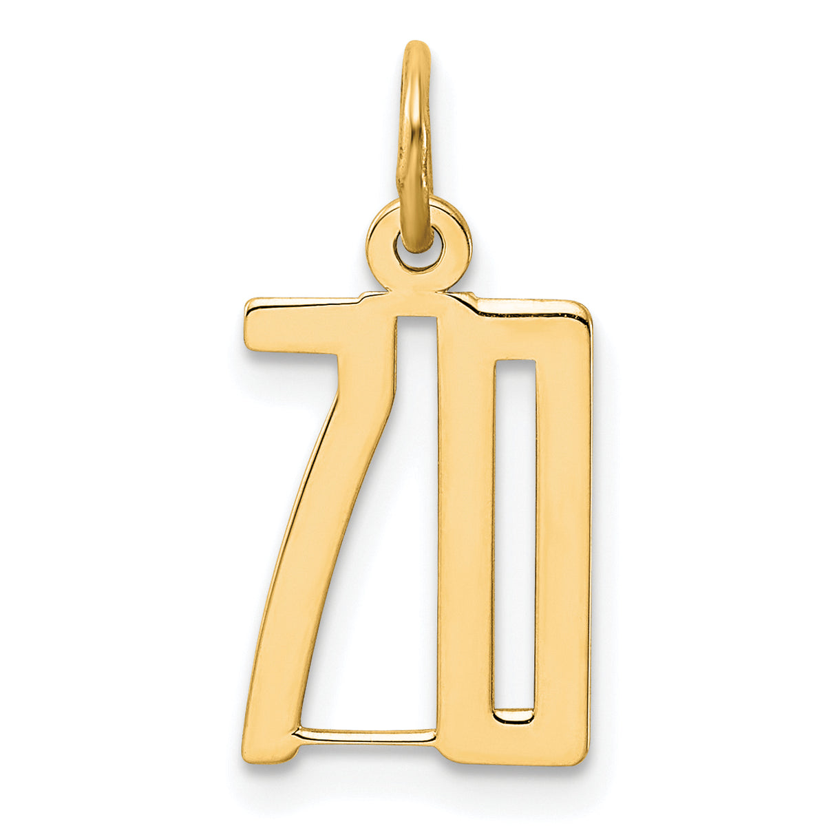 Elongated Charm in 14K Yellow Gold with Laser-Cut - Sophia Jewelers