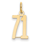 Number 71 Laser Cut Small Themed Charm in 14K Yellow Gold - Sophia Jewelers