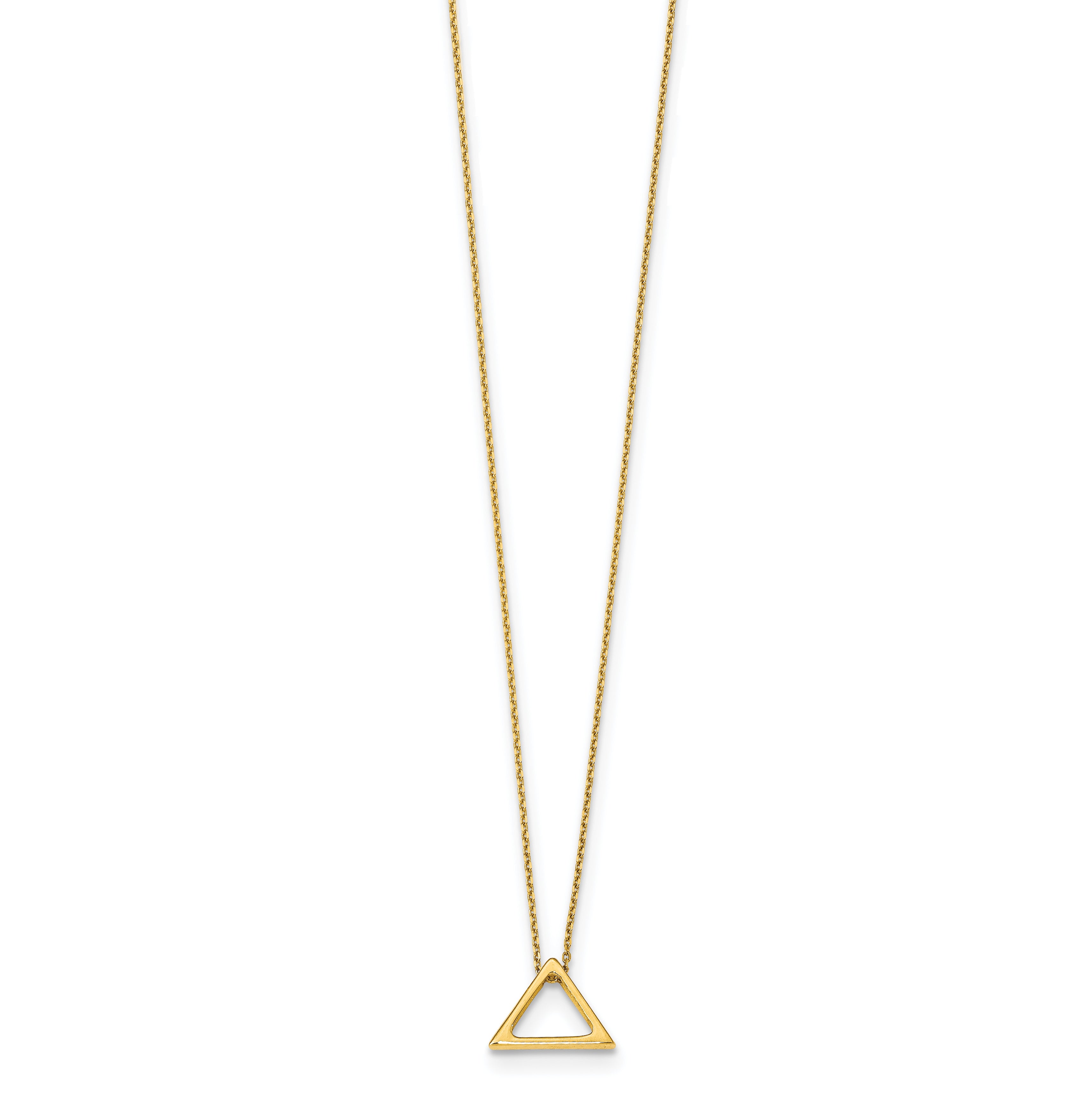 14K Polished Triangle w/2 in ext. Necklace Secondary image