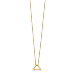 14K Polished Triangle w/2 in ext. Necklace