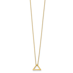 14K Polished Triangle w/2 in ext. Necklace
