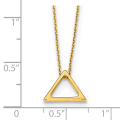 14K Polished Triangle w/2 in ext. Necklace