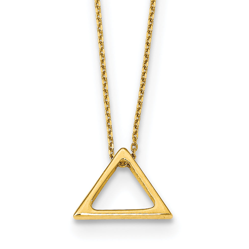 14K Polished Triangle w/2 in ext. Necklace Main image