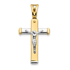 14K Two-tone Polished Crucifix Pendant