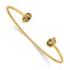 14K Polished and Textured Love Knot Flexible Cuff Bangle