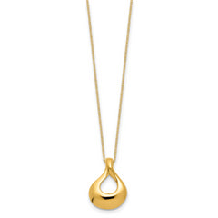 14K Polished Tear Drop Necklace