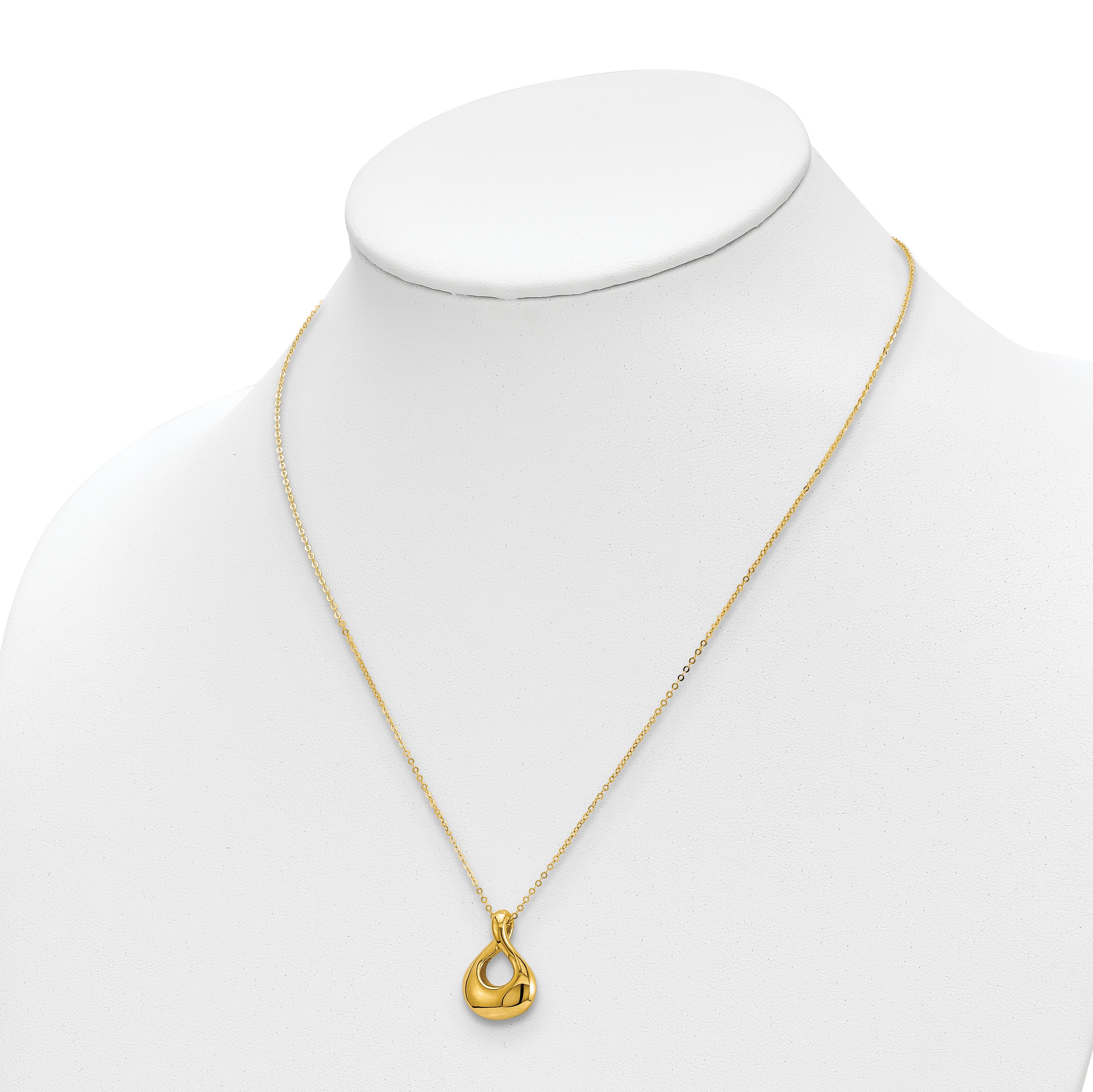 14K Polished Tear Drop Necklace