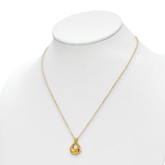 14K Polished Tear Drop Necklace