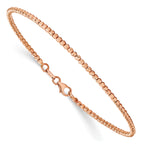 14K Rose Gold Polished D/C Beaded Bracelet