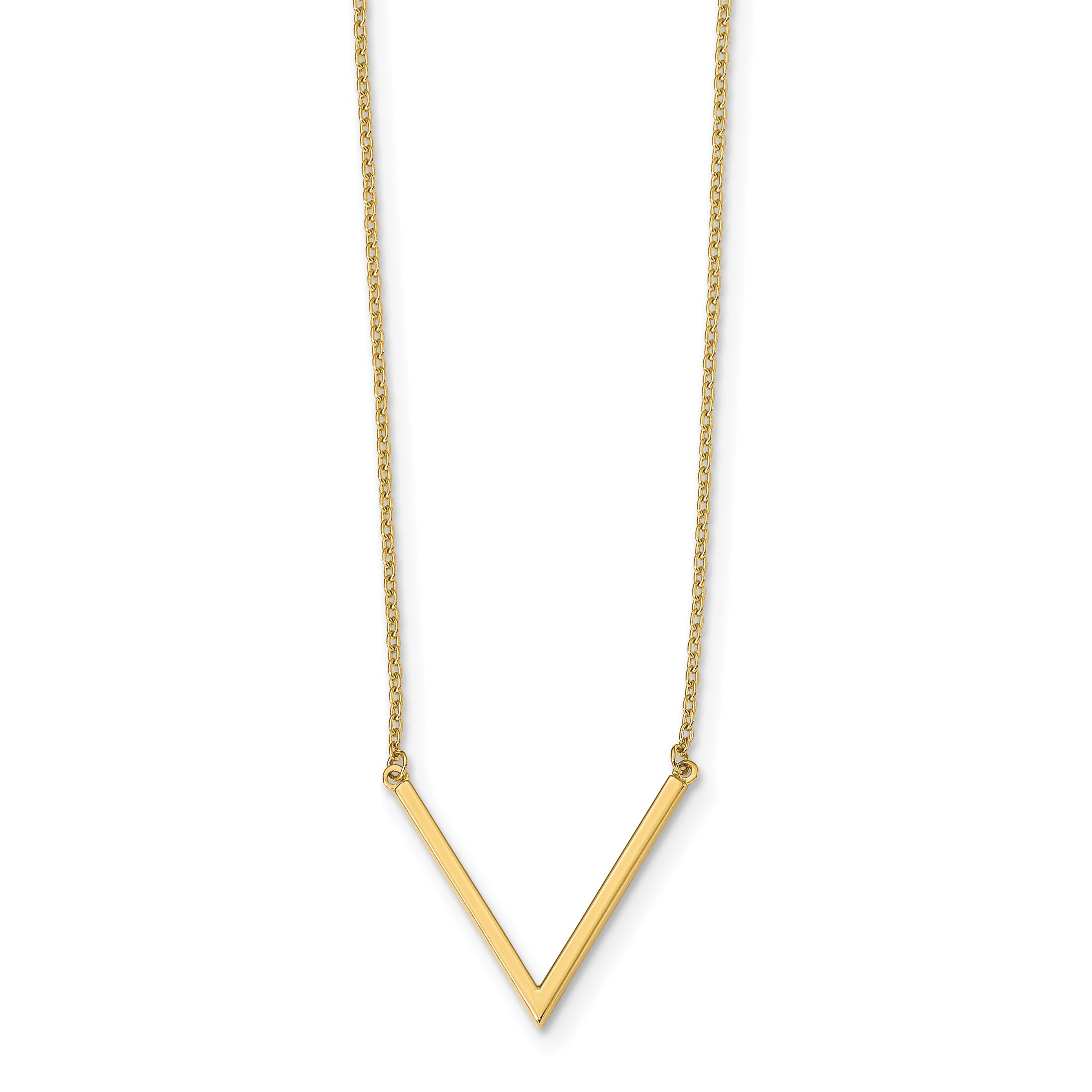 14K Polished with 1 in ext. Necklace Secondary image