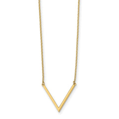 14K Polished with 1 in ext. Necklace
