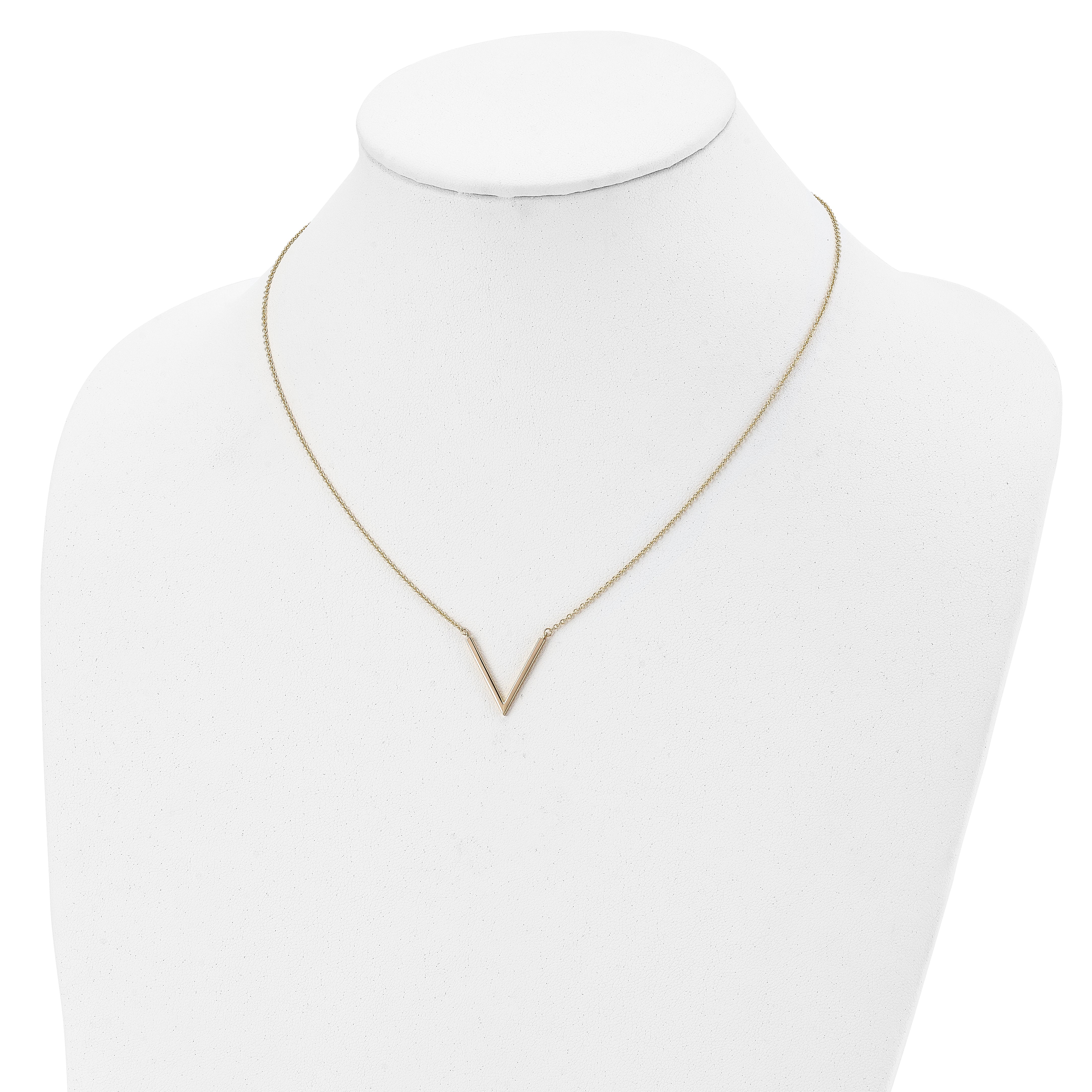14K Polished with 1 in ext. Necklace