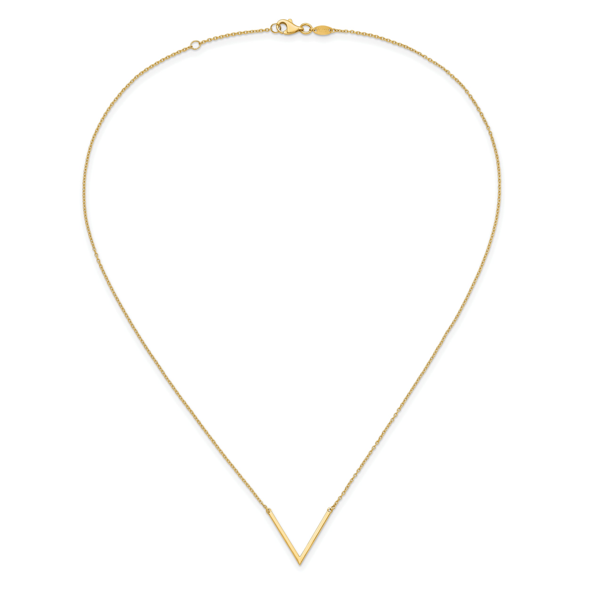 14K Polished with 1 in ext. Necklace
