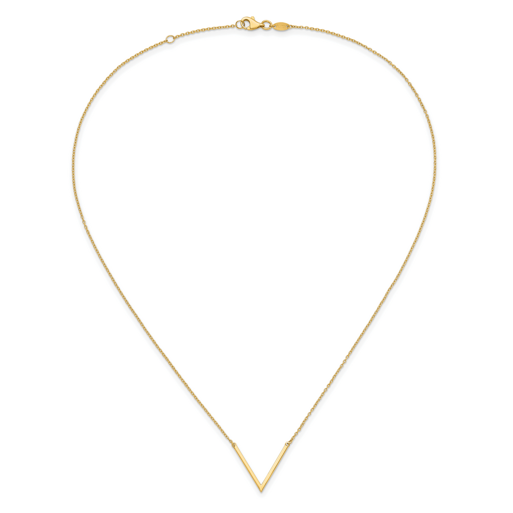 14K Polished with 1 in ext. Necklace