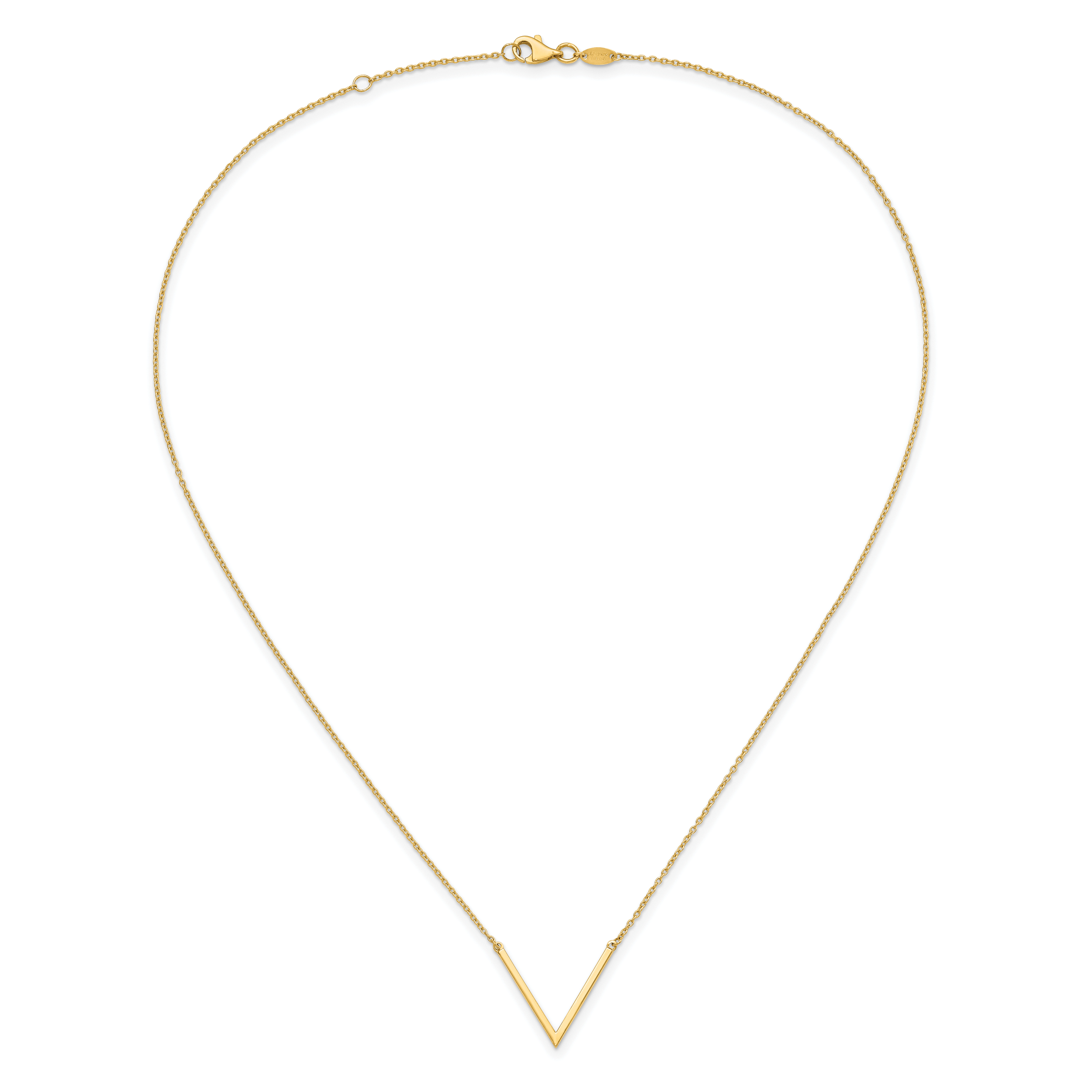 14K Polished with 1 in ext. Necklace