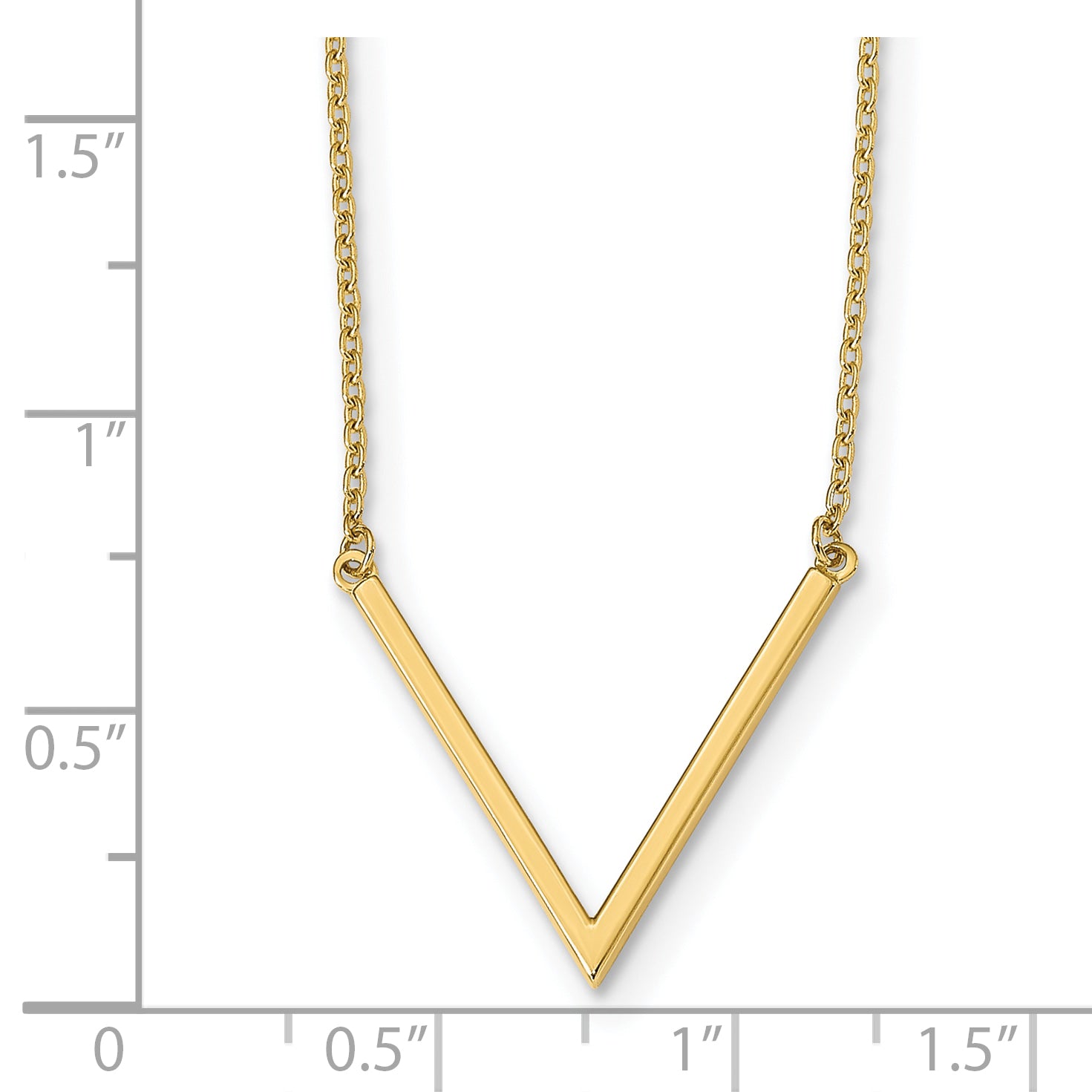 14K Polished with 1 in ext. Necklace