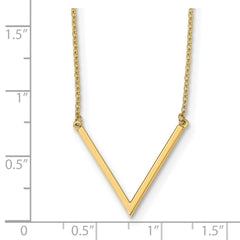 14K Polished with 1 in ext. Necklace