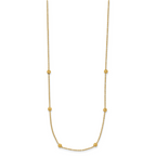 14K Polished D/C Beaded 17in with 2in ext. Necklace