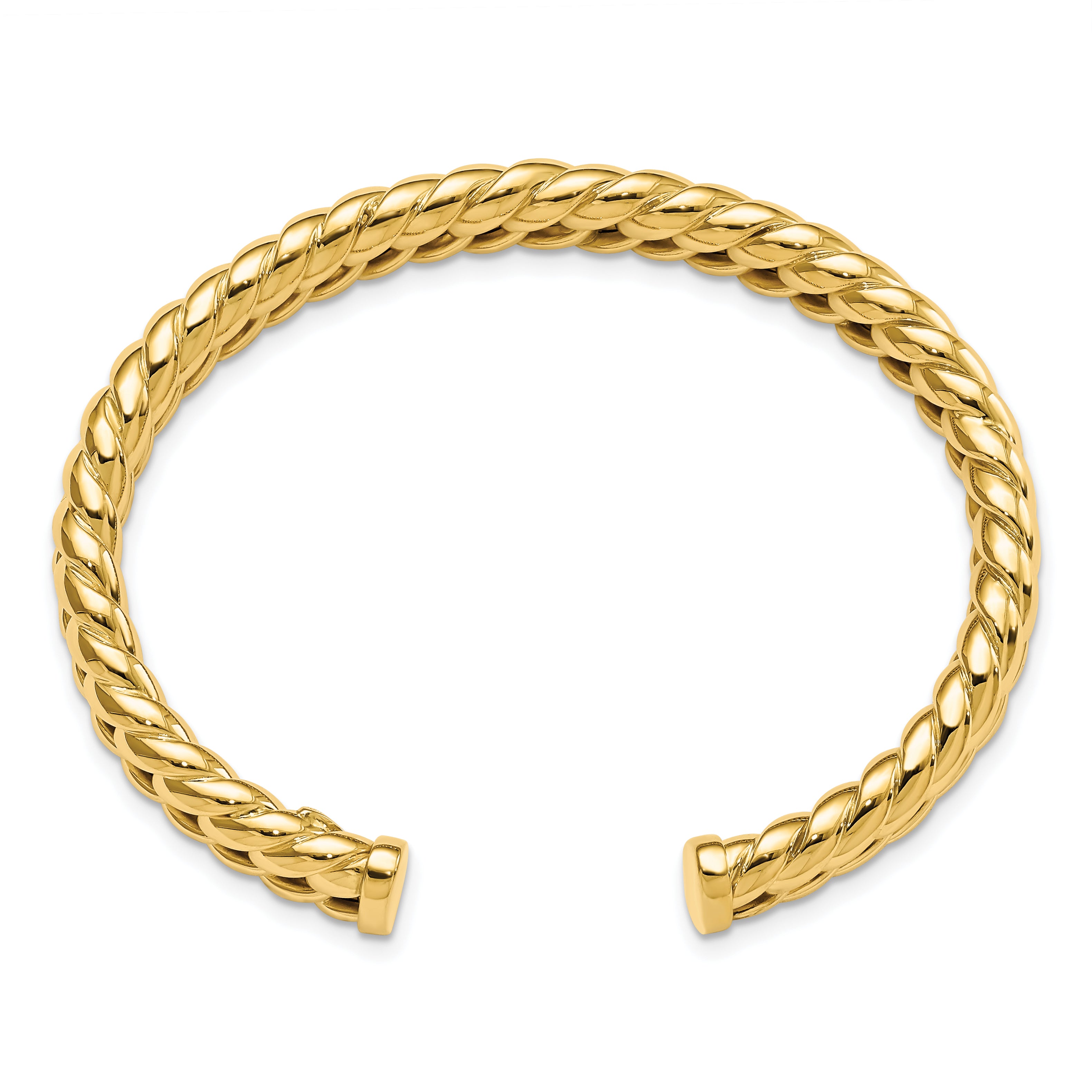 14K Polished Fancy Link Cuff Bangle Secondary image