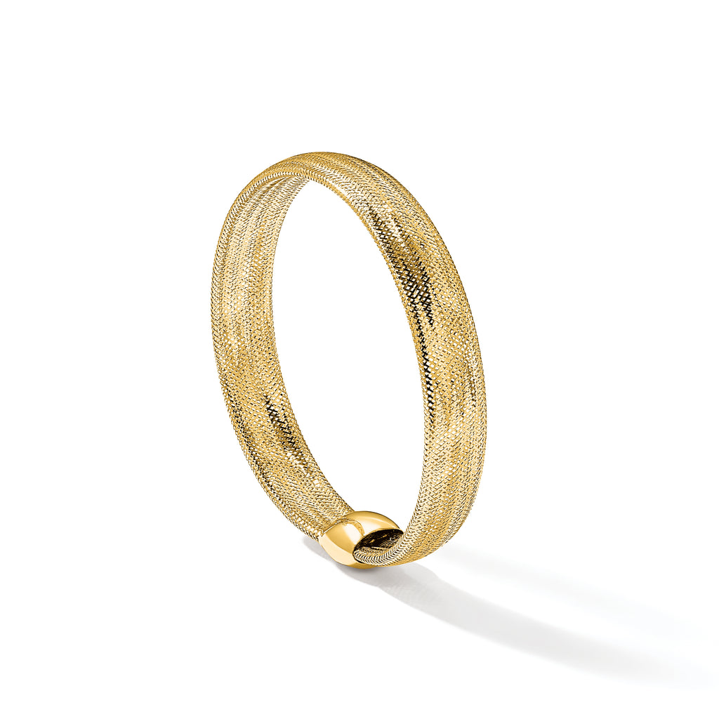 14K Polished Mesh Stretch Bracelet