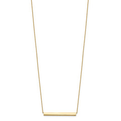 14K Polished with 1in ext. Bar Necklace