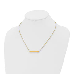 14K Polished with 1in ext. Bar Necklace