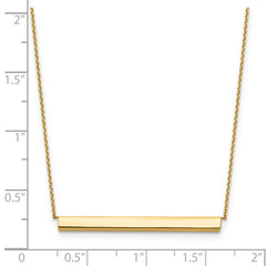 14K Polished with 1in ext. Bar Necklace