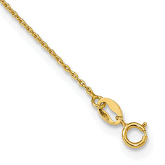 14K Polished Sideways Cross Beaded Rosary Style 16.5 inch Necklace