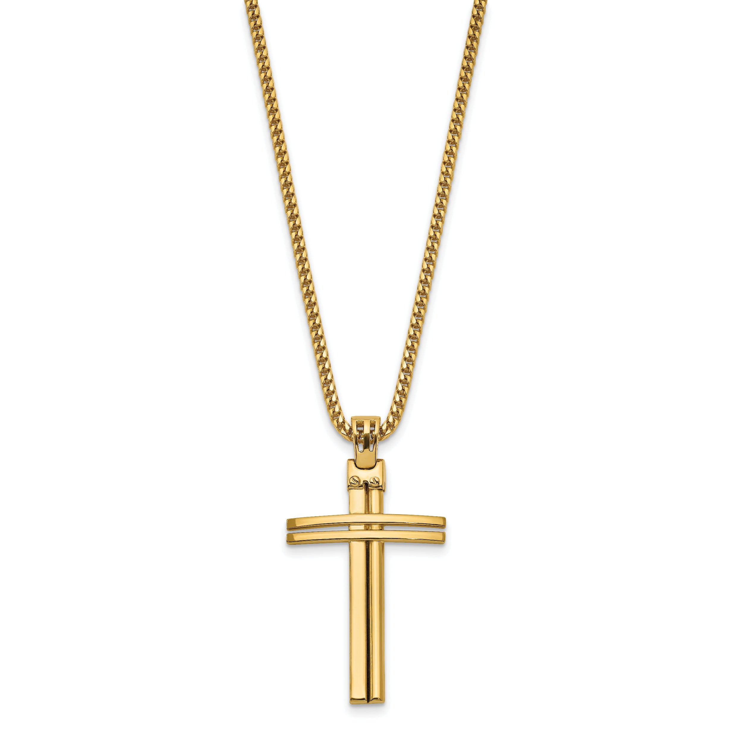 14K Polished Cross Pendant