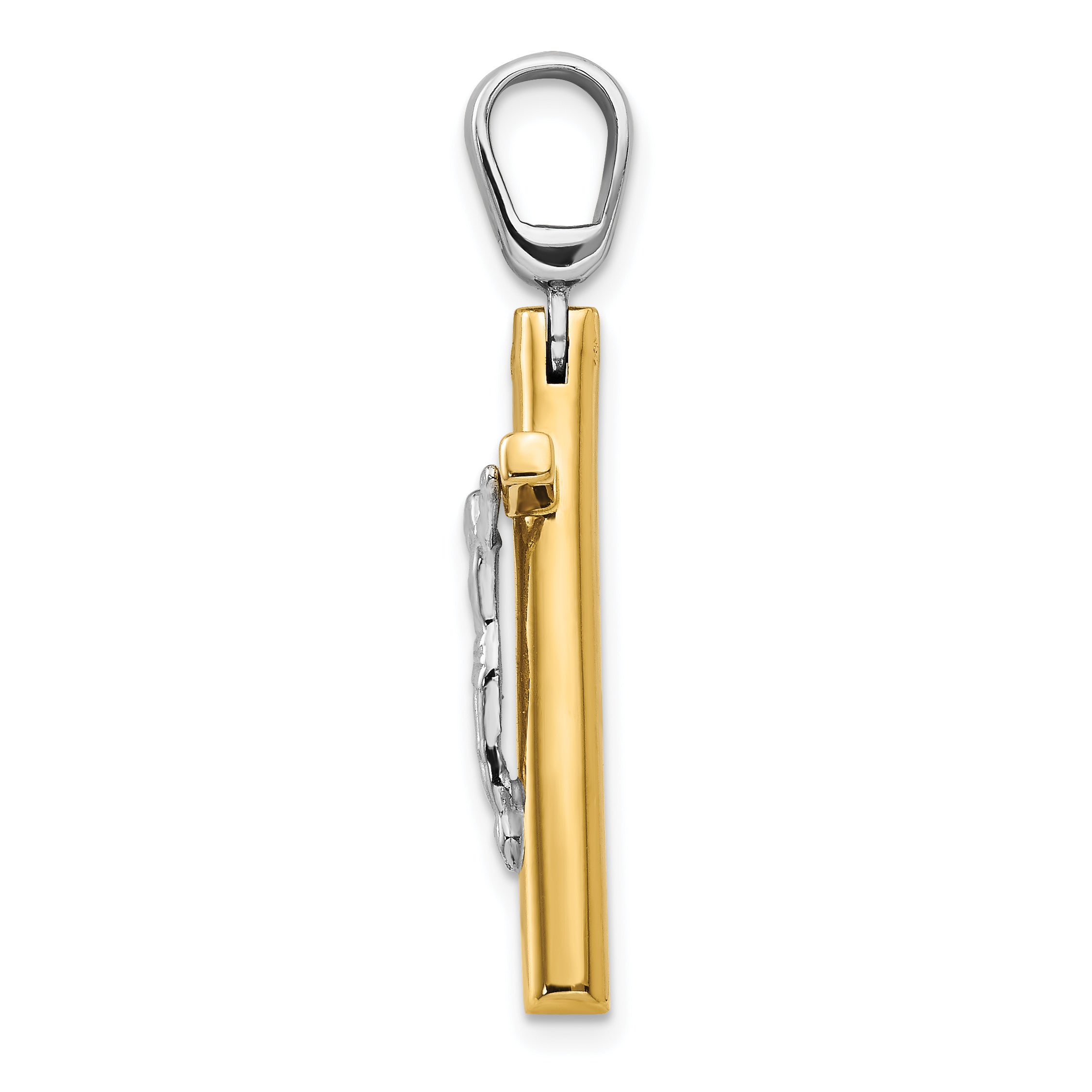 14K Two-tone Polished Crucifix Cross Pendant Secondary image