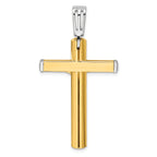 14K Two-tone Polished Crucifix Cross Pendant
