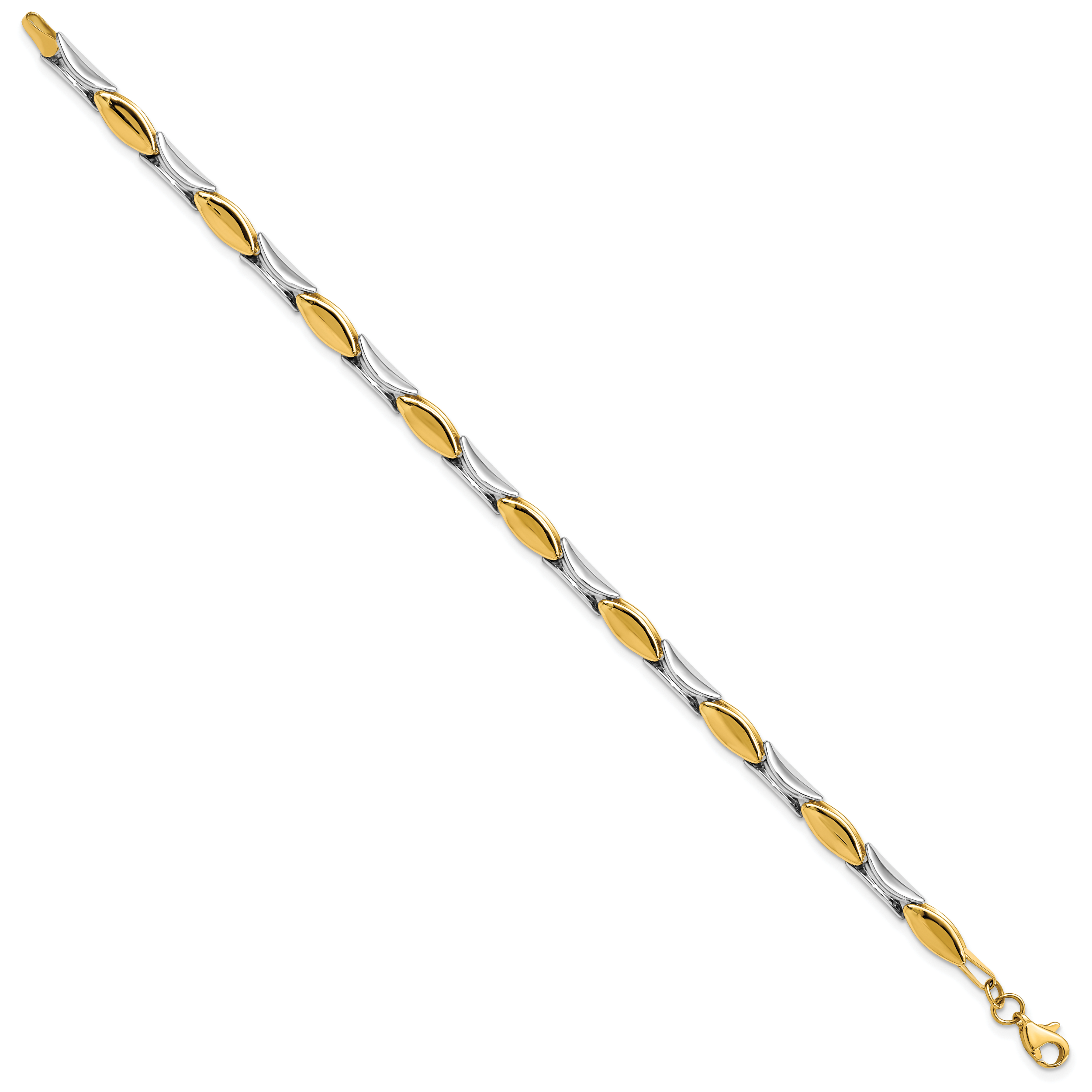 14K Two-tone Polished Fancy Link Bracelet Secondary image